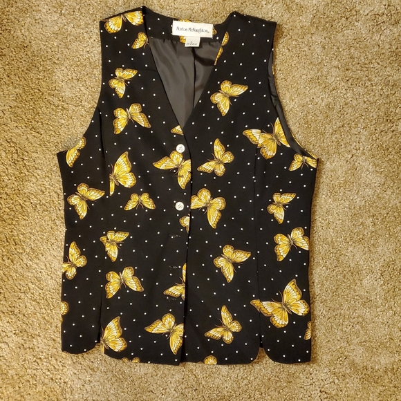 Norton McNaughton vest black and gold white sz 6 - Picture 8 of 9
